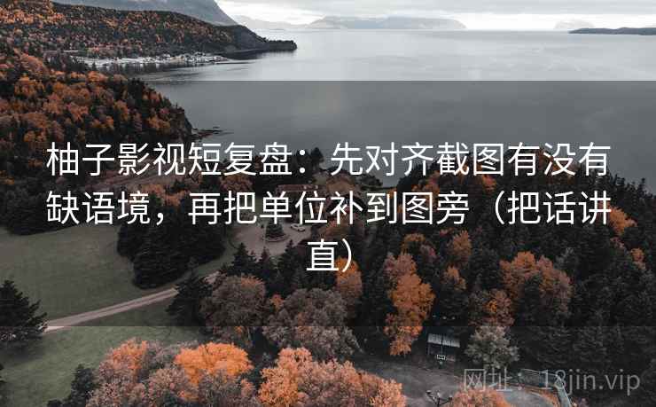 柚子影视短复盘：先对齐截图有没有缺语境，再把单位补到图旁（把话讲直）